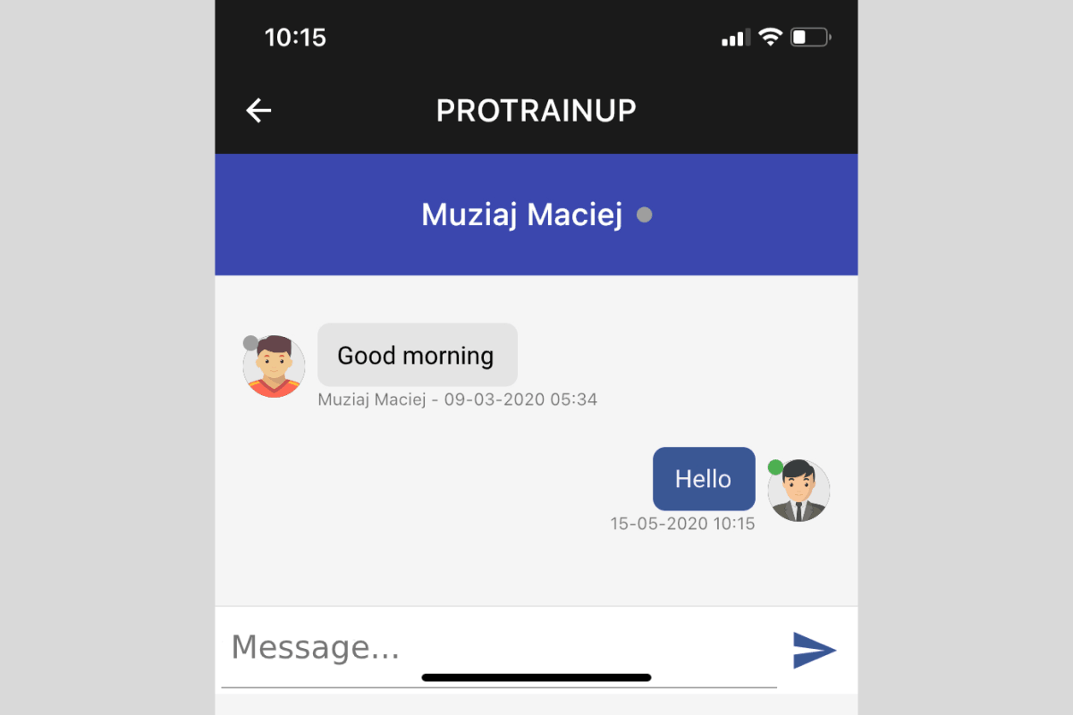 Messenger in the mobile application