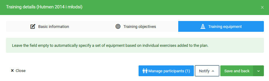 Training equipment