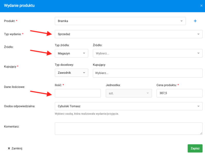 Issue form